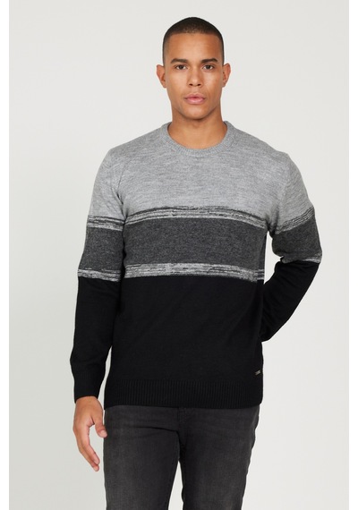 AC&Co / Altınyıldız Classics Erkek Grı-sıyah Standart Fit Normal Kesim Bisiklet Yaka Triko Kazak Gri - Siyah AC&Co / Altınyıldız Classics Erkek Grı-sıyah Standart Fit Normal Kesim Bisiklet Yaka Triko Kazak Gri - Siyah