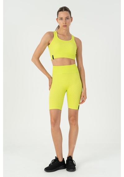 Maraton Slimfit Kadın Kapalı Yaka Neon Yeşil Bra Neon Yeşil