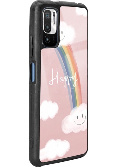Xiaomi Redmi Note 10 5g Happy Cloude Tasarımlı Glossy Telefon Kılıfı Siyah