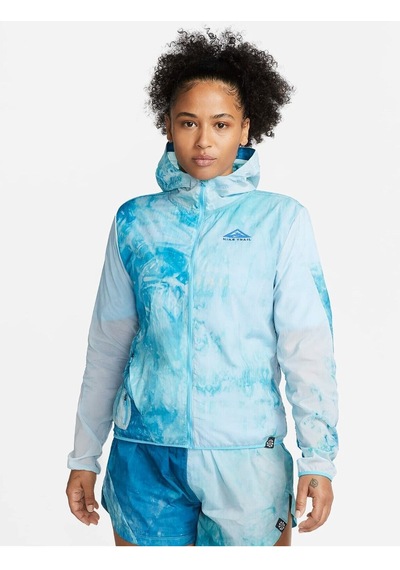 Repel Trail-running All-over Printed Recoverable Full-zip Hoodie Kadın Ceket Ndd Sport Mavi
