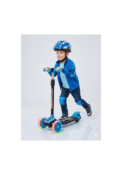 Cool Wheels Led Işıklı 3 Tekerlekli Yükseklik Ayarlı Twist Scooter Mavı
