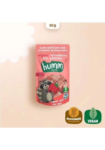 Mey İthalat Organik Çilekli Glutensiz Vegan Mini Küpler 30 Gr