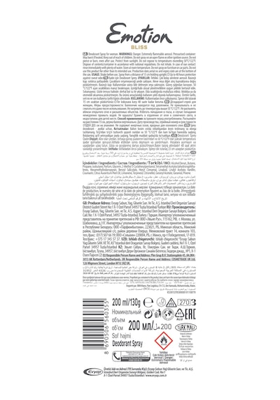 Emotion Bliss Kadın Sprey Deodorant 6 x 200 ML