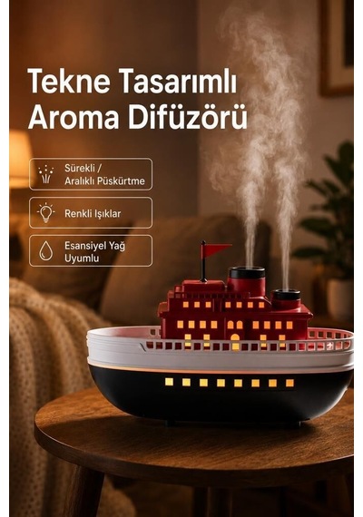 Özel Seri Hava Nemlendiricisi 300 Ml H18 Kırmızı Masa Süsü Okuma Alanı Işıklı Eşya