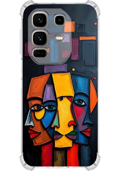 İnfinix Note 50 Pro İle Uyumlu Köşe Korumalı Kılıf Metamorfoz Trinite Tasarımlı Uv Baskılı Şeffaf