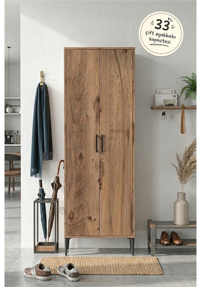 Harmony Ayakkabılık 65x190x37 Cm Atlas Çam Modern Tasarım Antrasit