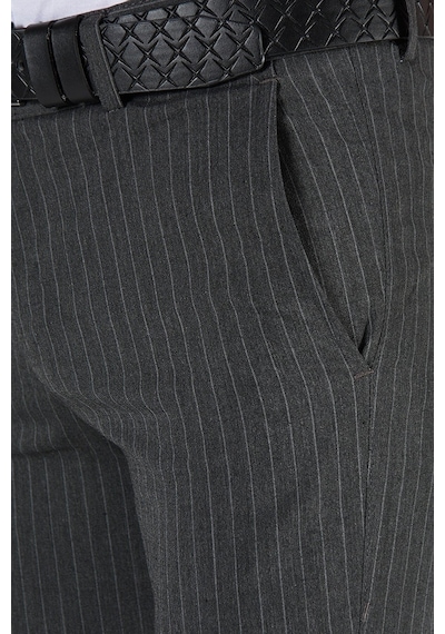Terapi Men Erkek Antrasit Slim Fit Dik Çizgili Keten Pantolon Çok Renkli3