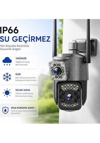 Uninet 12v 4g Sım Kartlı Dış Mekân Güvenlik Kamerası Gece Görüşlü, Hareket Algılamalı, Çift Yönlü Ses Özellikli Ip Kamera