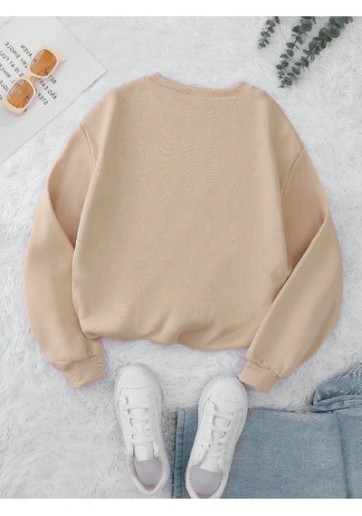 Startmore Kahverengi Unisex Erkek/kadın Ok Bear Özel Renkli Baskılı Oversize Pamuklu Bisiklet Yaka