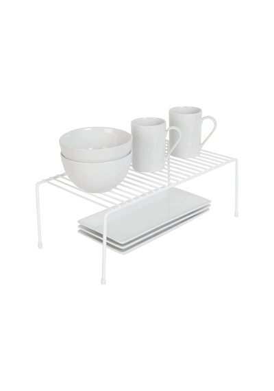 Tel Organizer Dolap Depolama Rafı 22x40cm Beyaz 6 Acı Kahverengi