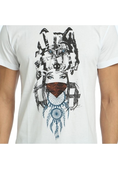 Bant Giyim - Wolf Girl Dreamcatcher Beyaz Erkek T-Shirt Tişört