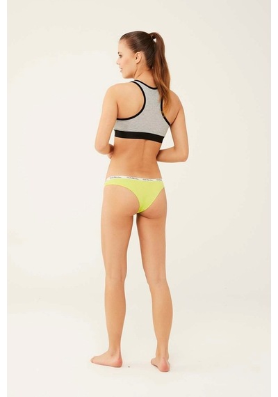 U.S. Polo Assn. Kadın Mercan - Neon Yeşil - Turkuaz 3 Lü Brazilian Slip 66275 Yeşil