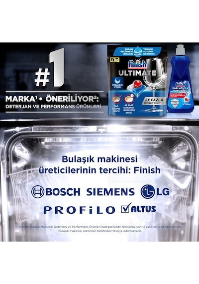 Finish Ultimate Hepsi Bir Arada Bulaşık Makinesi Deterjanı 2 x 85 Tablet
