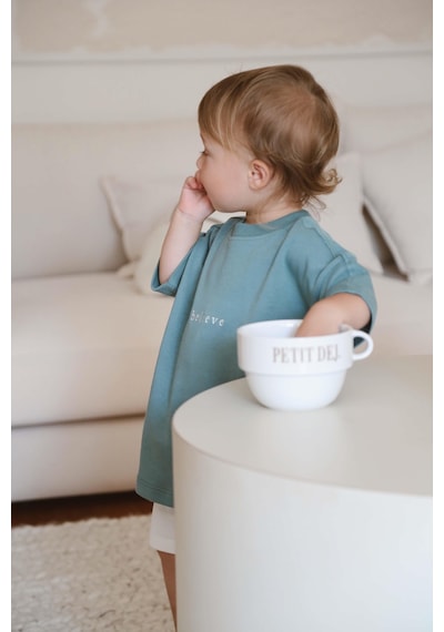 Oh La La Koala Yeşil Bisiklet Yaka Oversize T-shirt Bebek - Çocuk Yeşil