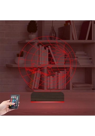 Luvivia Savaş Uçağı Pilot 3d Lamba - Masa Gece Lambası Şeffaf