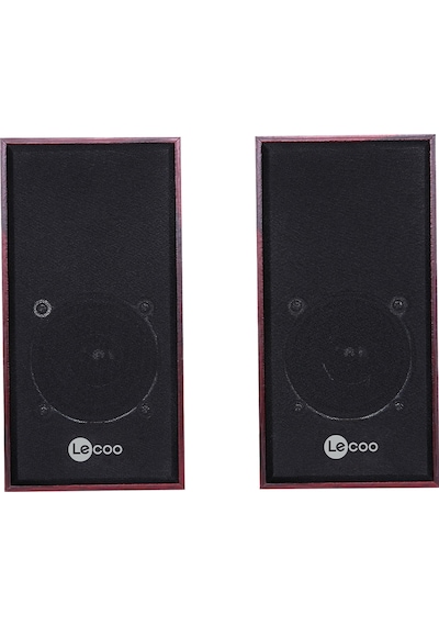 Lecoo DS105 Kablolu USB + 3.5mm Jack Girişli 6W Stereo Masaüstü Ahşap Hoparlör