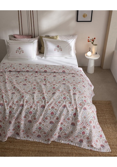 Madame Coco Bretagne King Size %100 Pamuk Karde Baskılı Çarşaflı Pike Takımı - Renkli 8684427310939 Çok Renkli