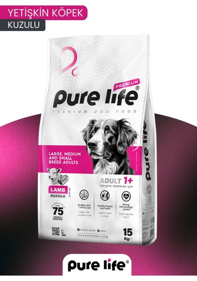 Purelife Premium Kuzulu Yetişkin Köpek Maması 15 KG