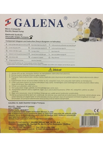 Süt Sağma Pompasi Elektrikli Galena