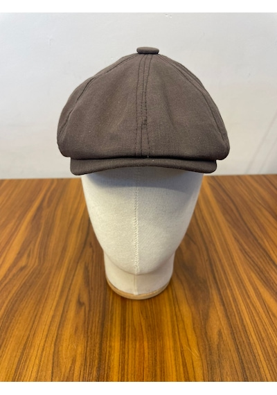 Hamze Peaky Blinders Tommy Shelby Model Keten Kasket Şapka Kahverengi