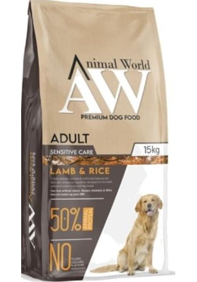 Animal World Kuzu Etli Yetişkin Orta Ve Büyük Irk Köpek Maması 15 Kg