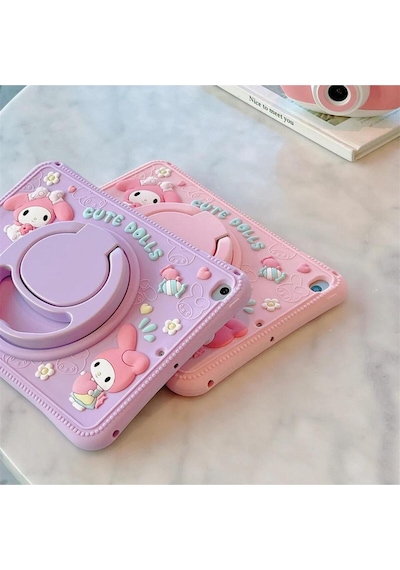 Ennar Lenovo Tab M9 Tb310fu 9 İnç Cute Dolls Askılı Standlı Tablet Kılıfı+tablet Kalemi Arka Kapak