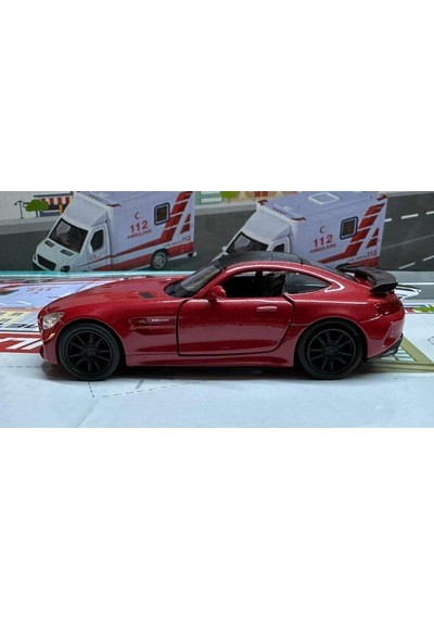 Oyuncak Metal Model Araba 1/36 Çek Bırak Mercedes Amg Gtr Kırmızı