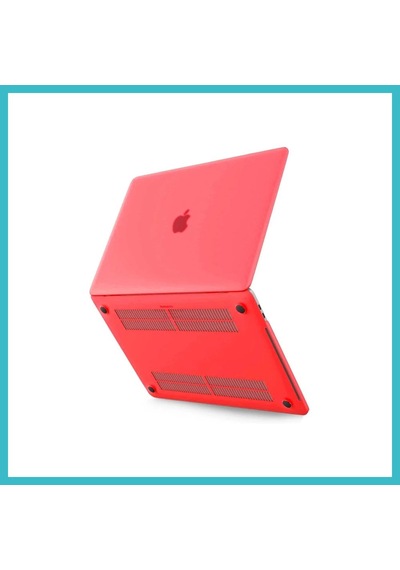 Bezos Apple Macbook Uyumlu Pro 13 2020 Apple Macbook Uyumlu Buzlu Kapak - Kırmızı Dfnbez