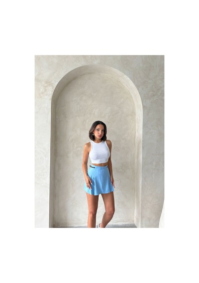Verymoda Kemer Detaylı Şort Etek D2641 Mavi