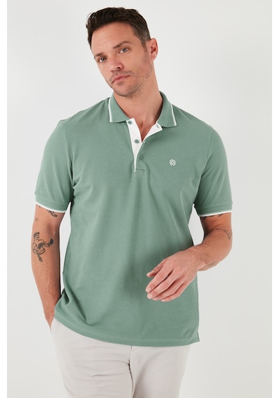 Buratti Pamuklu Slim Fit Şerit Detaylı Düğmeli Polo Yaka 4'Lü Paket Erkek T Shirt 5902118S4 Siyah-Kırmızı-Antrasit-Elma Yeşili-Beyaz