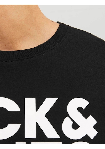 Jack & Jones Jjecorp Logo Tee S Siyah - Beyaz Erkek T-shirt 12151955 Siyah - Beyaz