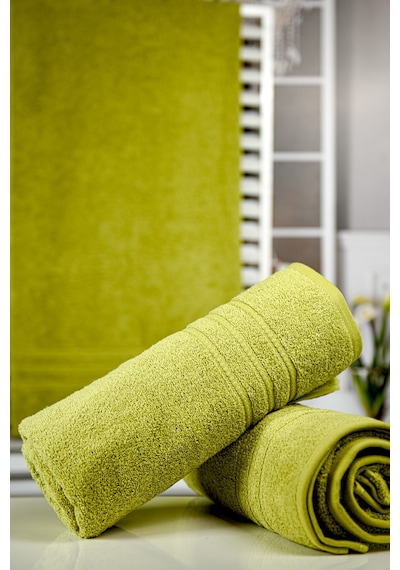 Menderes Home Cotton Collection Bukle Banyo Havlusu Bordürlü Yeşil