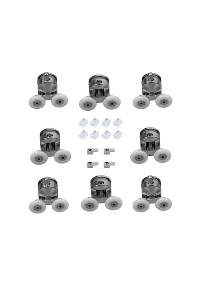 Duşakabin Tekerleği Rulman Metal Gövde 8 Li Set Teker Çapı 24 Mm Krom