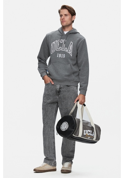 Ucla Jepsen Koyu Gri Kapüşonlu Nakışlı Standard Fit Erkek Sweatshirt Koyu Gri