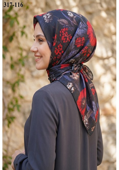 Sharell Desenli Soft Pamuk Eşarp 317-116 Çok Renkli