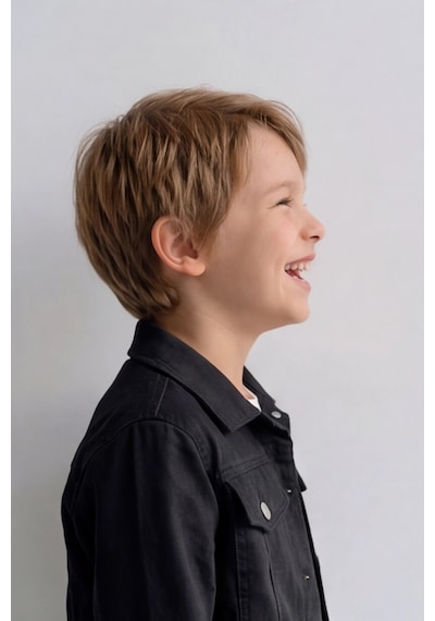 Esila Kids Erkek Çocuk Gabardin Ceket Yazlık İnce Ceket Siyah