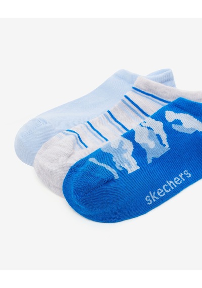 Skechers 3'lü Paket Funny Feet Bilekli Çorap Büyük Erkek Çocuk Kamuflaj-mavi-gri Sk2520129-3474