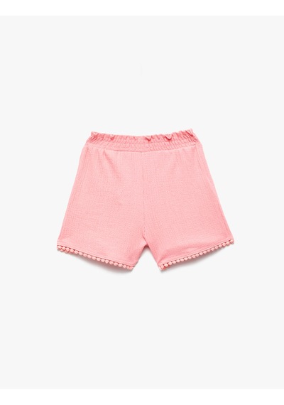 Koton Beli Lastikli Bürümcük Şort Pembe 5smg40066ak Gül