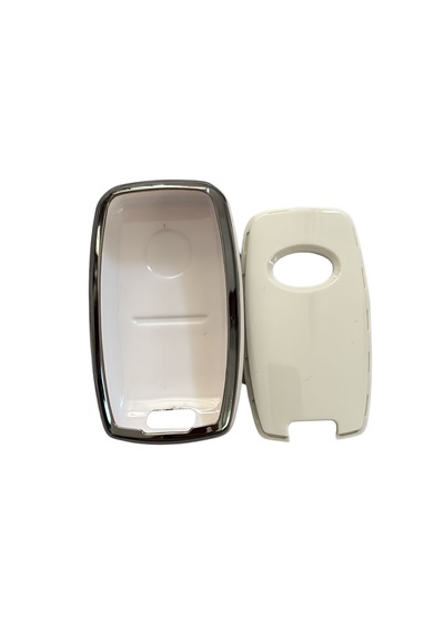 Autohan Keys Kia Uyumlu Nano Anahtar Kılıfı, Beyaz Gümüş, 3 Buton, Rio Ceed Soul Sportage Sorento Picanto Için