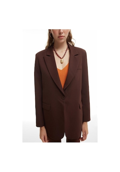 Quzu Blazer Ceket Koyu Kahve