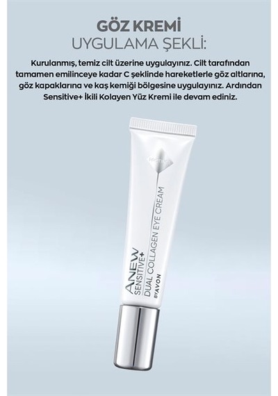 Avon Anew Sensitive Hassas Ciltlere Özel İkili Kolajen Göz Kremi 15 ML
