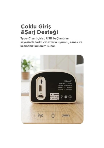 Delux Serisi Torima Bluetooth Hoparlör Nostaljik Radyo Kts-1682 Kırmızı Müzik Teknoloji Eğlence