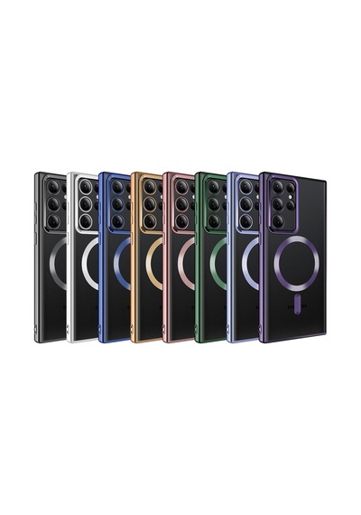 Galaxy S22 Ultra Uyumlu Magsafe Wireless Şarj Özellikli Csk Zore Setro Silikon-rose Gold