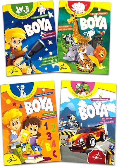 Örneğe Bakarak Boya Okul Öncesi Boyama Set 1 - 4 Kitap
