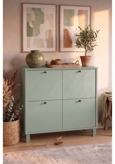 Yurudesign Nord Ayakkabılık Çok Amaçlı Dolap 4 Kapaklı Ahşap Ayaklı Ihlamur Yeşili Nd1-y Yurudesign Nord Ayakkabılık Çok Amaçlı Dolap 4 Kapaklı Ahşap Ayaklı Ihlamur Yeşili Nd1-y