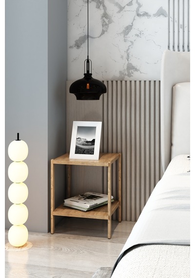 Atlantik Çam 2 Raflı Modern Kitaplık - Kolay Montaj Dekoratif Kütüphane 30x30cm Ahşap