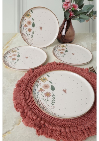 Keramika Soft Bloom Nordic Pasta Tabağı 22 Cm 4 Adet 22875 Çok Renkli