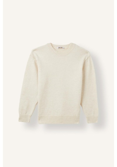 Defacto Oversize Bisiklet Yaka Triko Basic Kazak Erkek Çocuk I3438a826cwer113 Ekru-er113