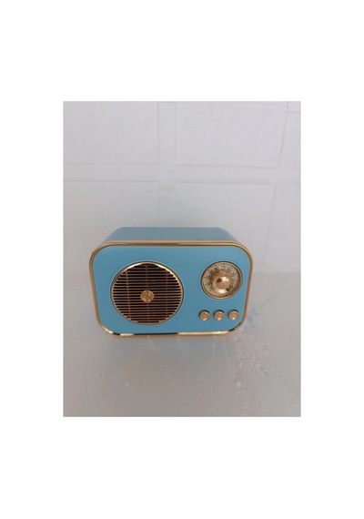 Nostaljik Retro Radio Parlak Kaplama Bluetooth Bağlantılı Hoparlör Mavi