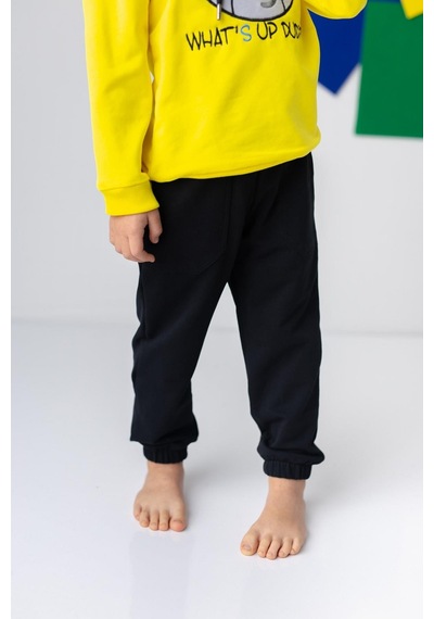 Zeyland Unisex Çocuk Lastikli Düz Jogger Eşofman Altı-sıyah Siyah